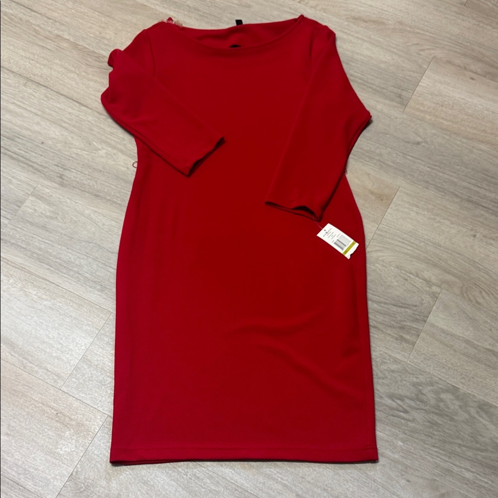 Sharagano Red Sleeve Sheath Dress